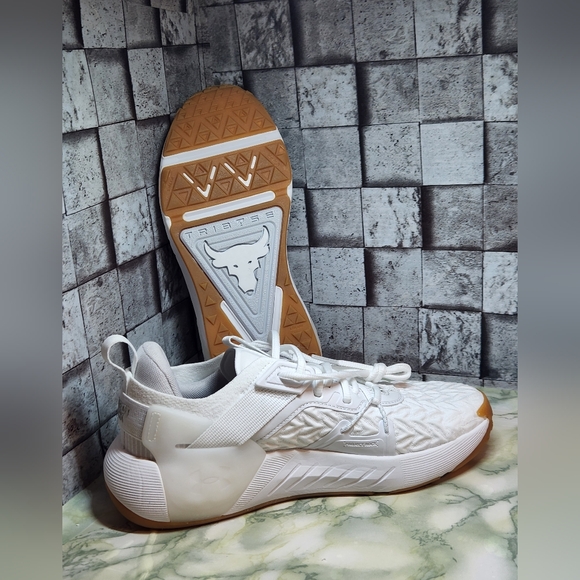 Under Armour Project Rock 6 UA White Training Shoes Size 8.5 - Picture 8 of 9